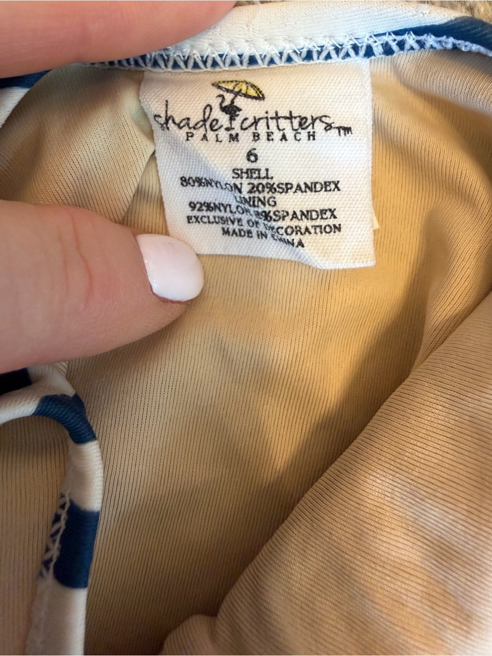 EUC Shade Critters girls sequin navy and white rainbow swimsuit size 6 - Picture 3 of 3